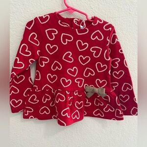 Mayoral Red Heart Top 36M Valentine’s Bow Long Sleeve